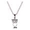 Rhodium-plated silver necklace owl with zirconia 