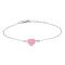 Rhod. silver bracelet heart with enamel 8mm 