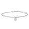 Rhod. silver bracelet w/heart and cz 