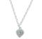 Rhod. silver necklace heart w/cz 