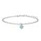 Rhod. silver bracelet heart w/blue cz 