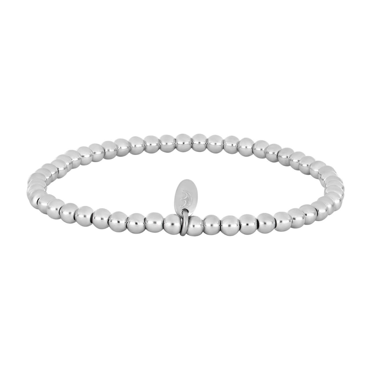 Rhod. silver ball bracelet 