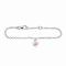 Rhod. silver bracelet heart w/flower and enamel 