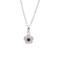 Rhod. silver necklace flower w/enamel and cz 