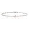 Rhod. silver children bracelet w/8ct. gold heart 