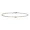 Rhod. silver children bracelet w/14ct. gold heart 