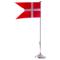 Silver-plated flagpole in box 40 cm