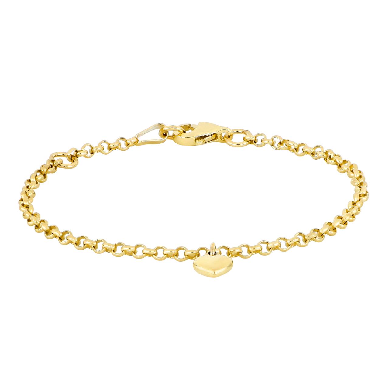 14ct. Bracelet w/1 heart 