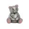 Pewter plated money bank, bear with pink ears