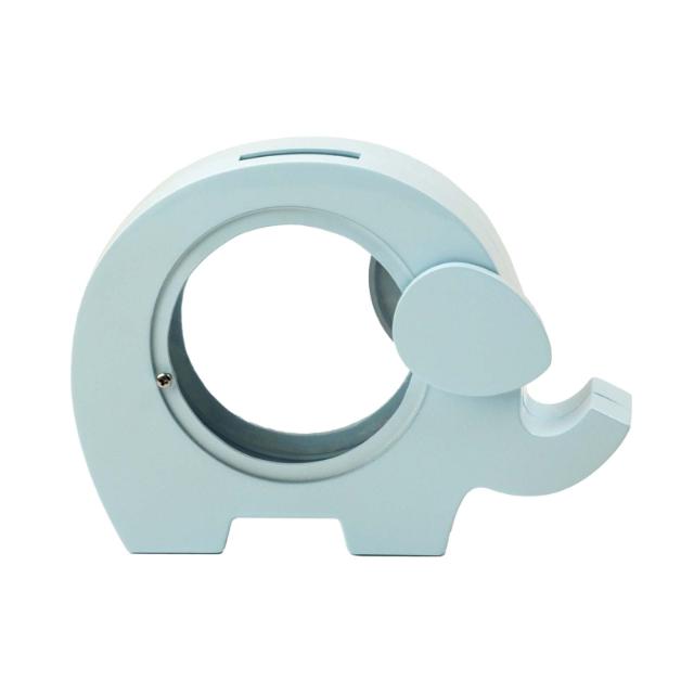 Elephant Chromeplated Money Bank - Blue
