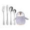 Stainless steel cutlery w. penguin incl teddy bear