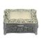 Box with antique rose decoration pewter plated
