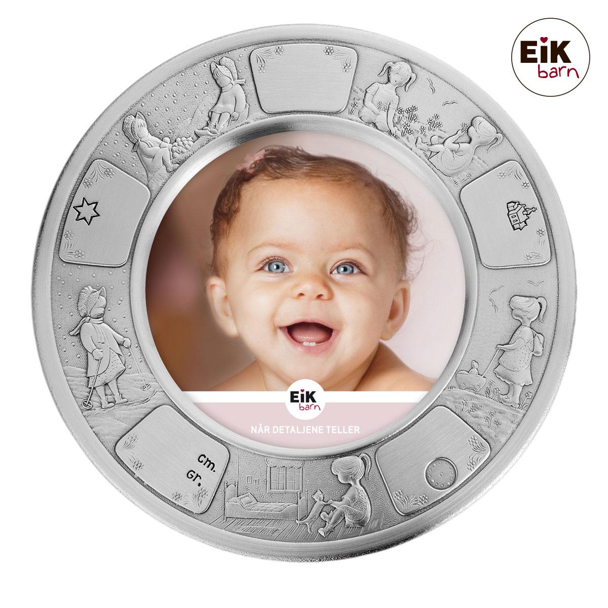 Round photoframe in pewter Ø18cm