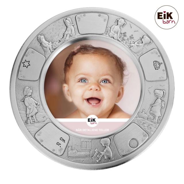 Round photoframe in pewter Ø18cm