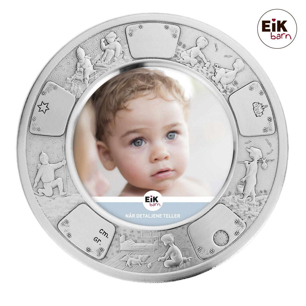 Round photoframe in pewter Ø18cm