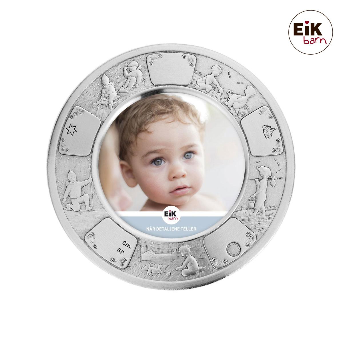 Round photoframe in pewter, Ø13,5cm