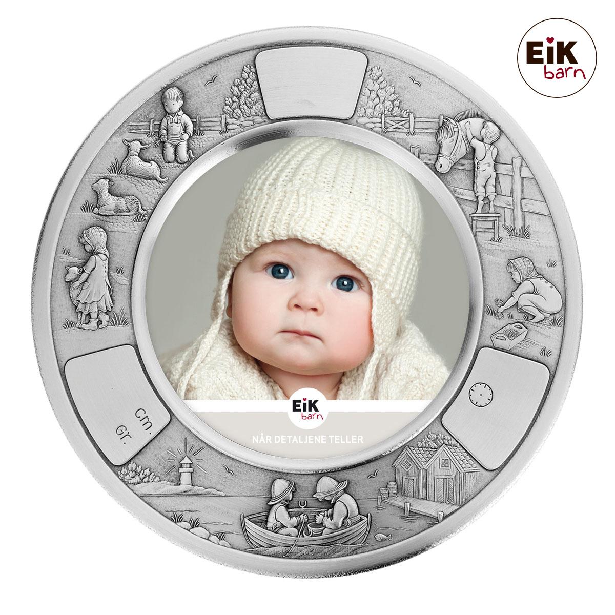 Round photoframe in pewter Ø18cm
