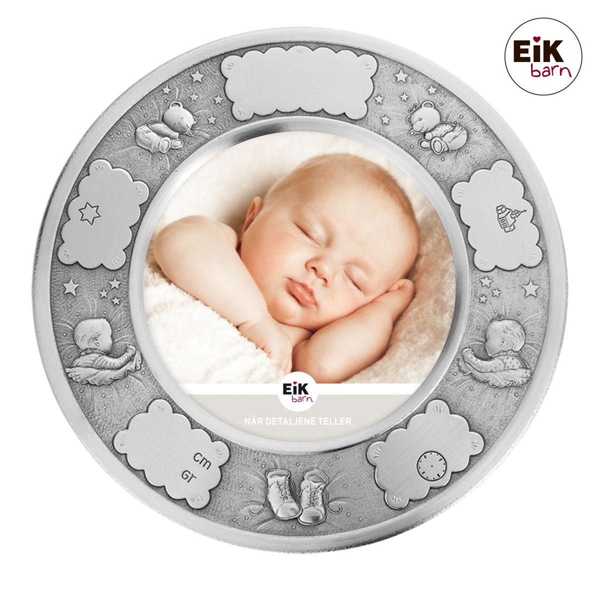 Round photoframe in pewter Ø18cm