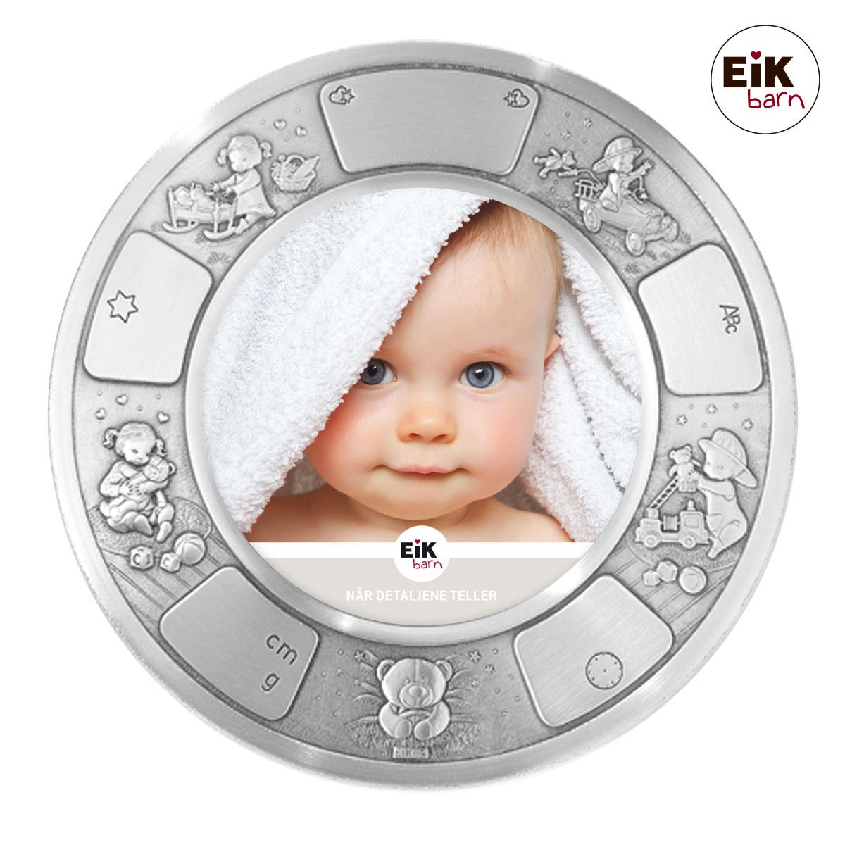 Round photoframe in pewter Ø18cm