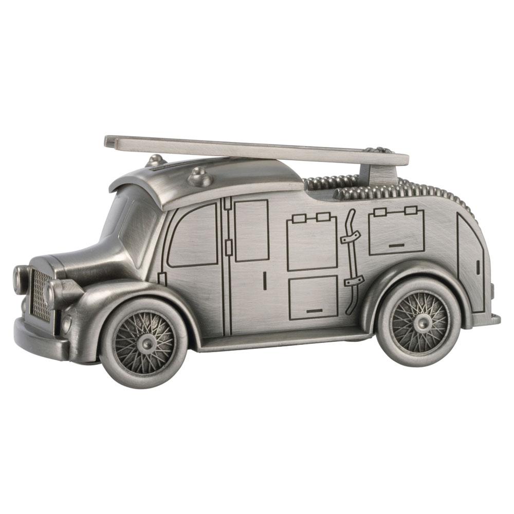 Fire engine Pewter plated Money Bank