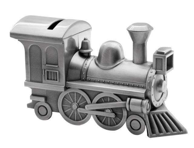 Locomotive Pewter plated Money Bank