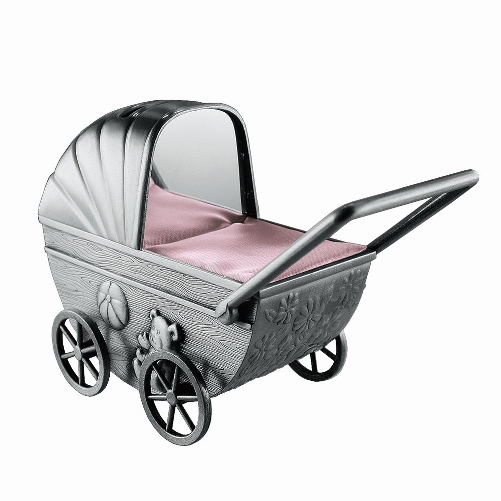 Pushchair Pewter plated Money Bank