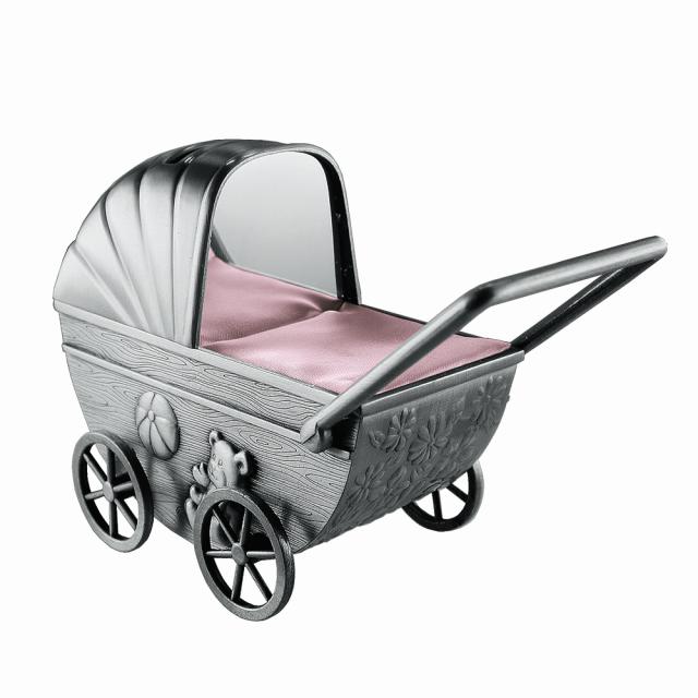 Pushchair Pewter plated Money Bank