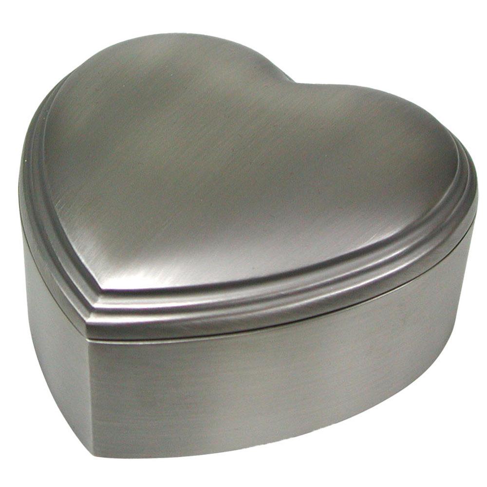 Heart 10x10 Pewter finished Jewel box