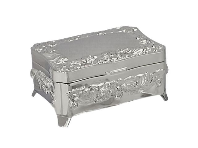 Box with antique rose decoration chromeplated Jewe