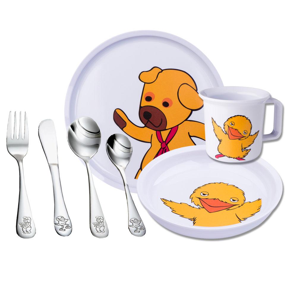 Chrildrens set melamine - Bamse & Kylling - 7 pcs.