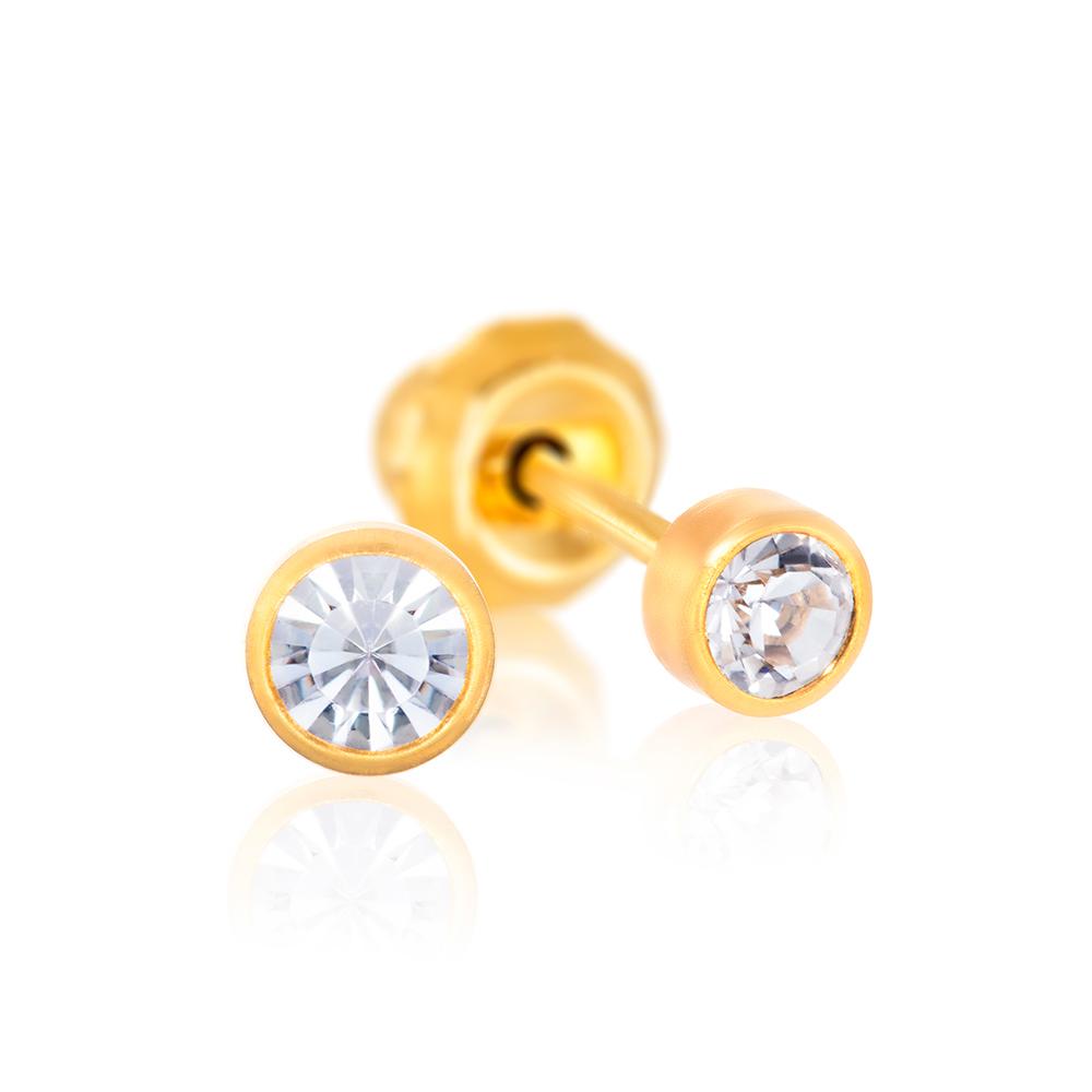 Crystal, 3 mm Goldplated 