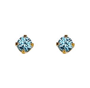 Aquamarin, 3 mm Goldplated 