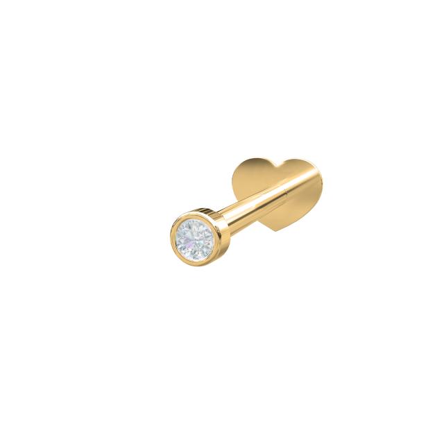 14k. Labret-piercing 1 diamond 1,5mm PIERCE52 