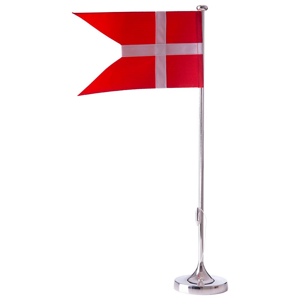 Silver-plated flagpole in box 40 cm