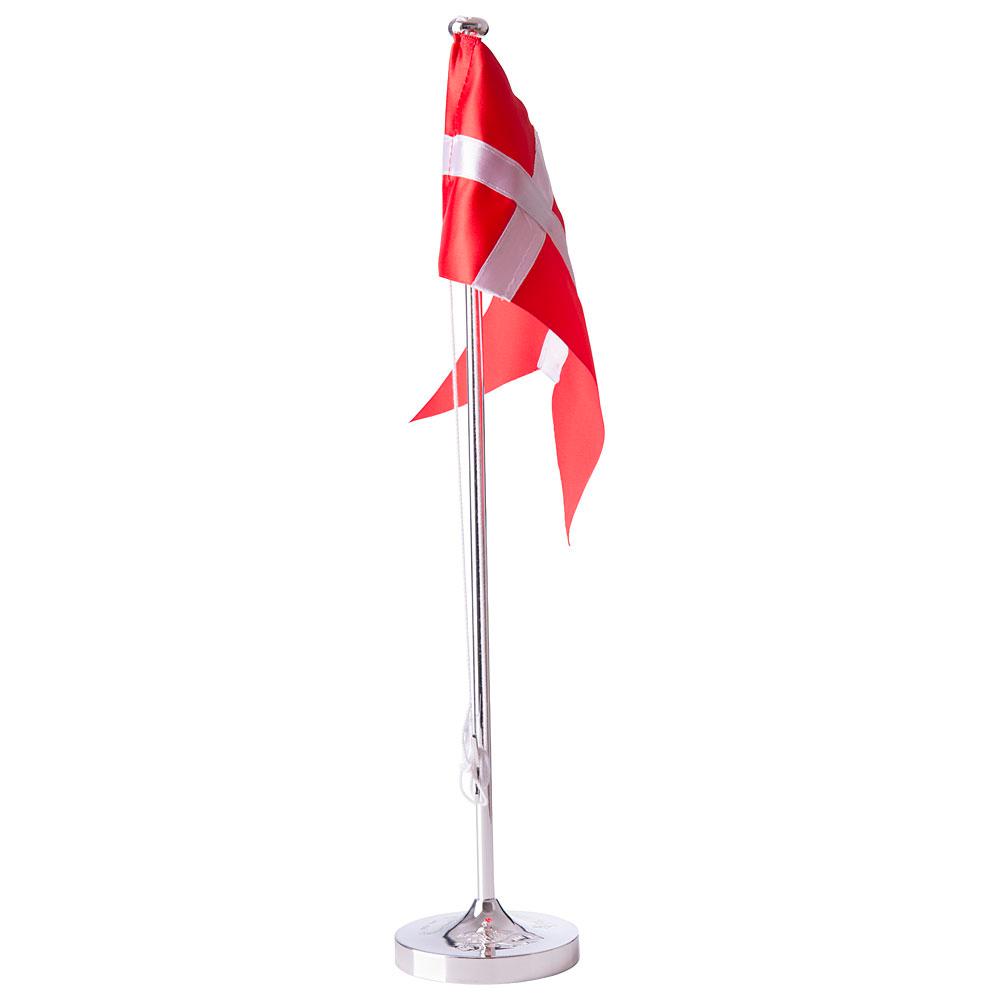 Chrome flagpole 38,5 cm with baptism pedestal