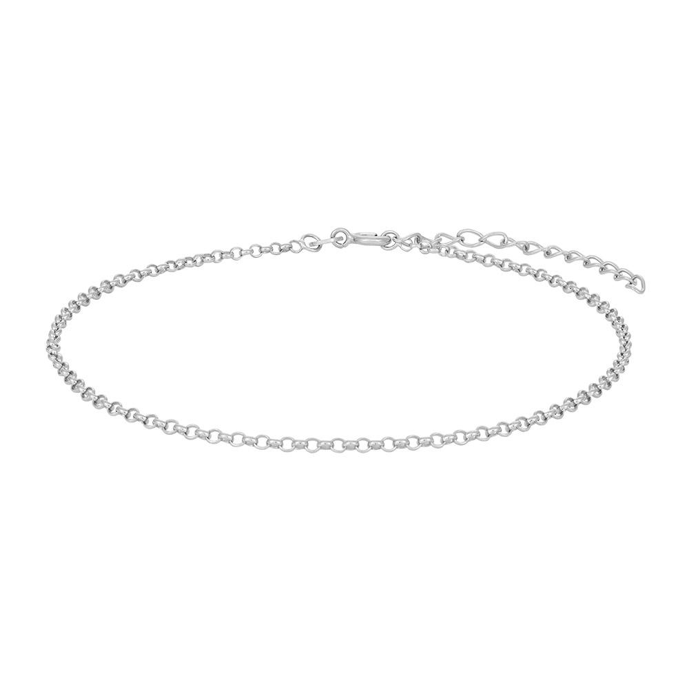 Rhodium-pl silver ankle chain SUMMER52 23+4cm 