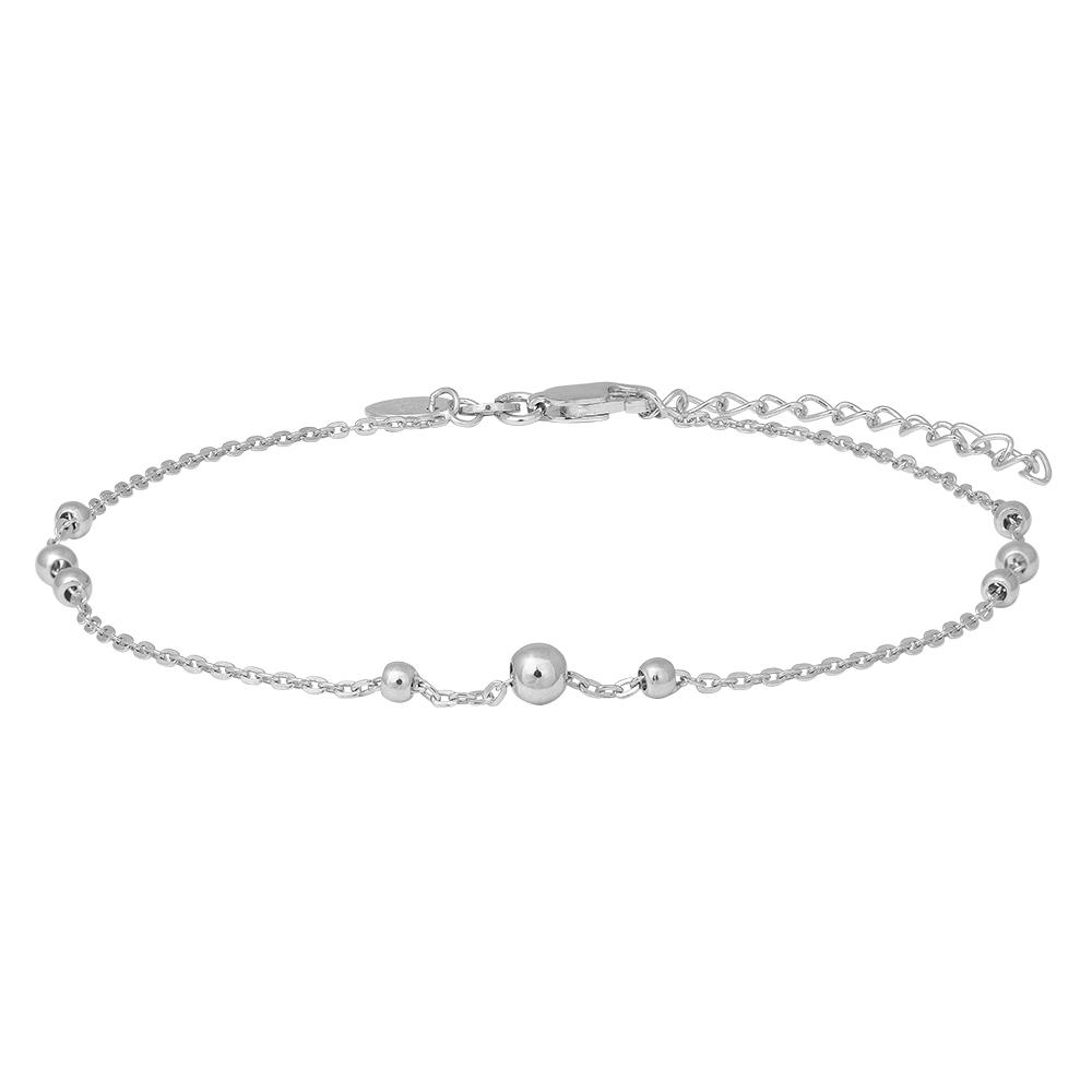Rhodium-pl silver ankle chainBEAD52 27cm 
