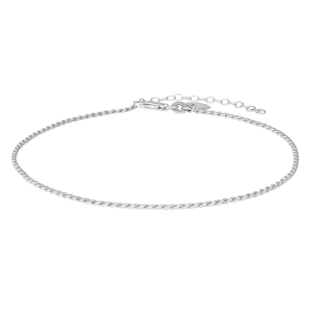 Rhodium-pl silver ankle chain BORG52 27cm 