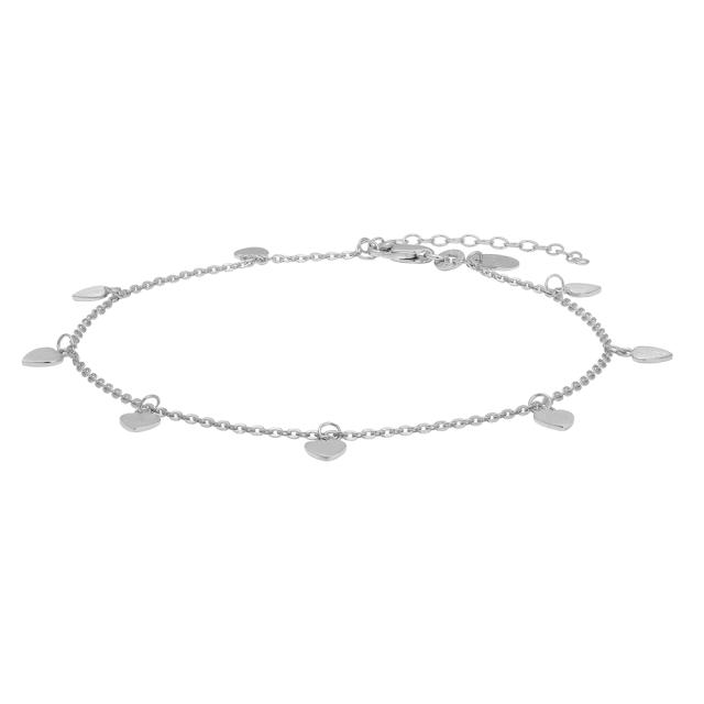 Rhodium-pl silver ankle chain DISC52 27cm 