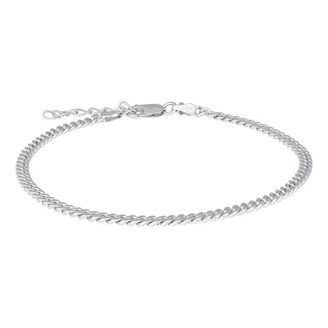 Rhodium-pl silver ankle chain PANZER52 23+4cm 