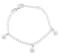 Rhod. silver bracelet w/3 flowers w/cz 