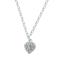 Rhod. silver necklace heart w/cz 
