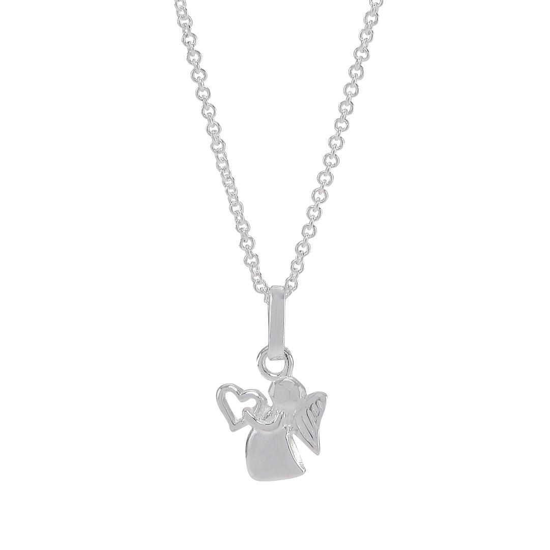 Rhod. silver necklace guardian angel 