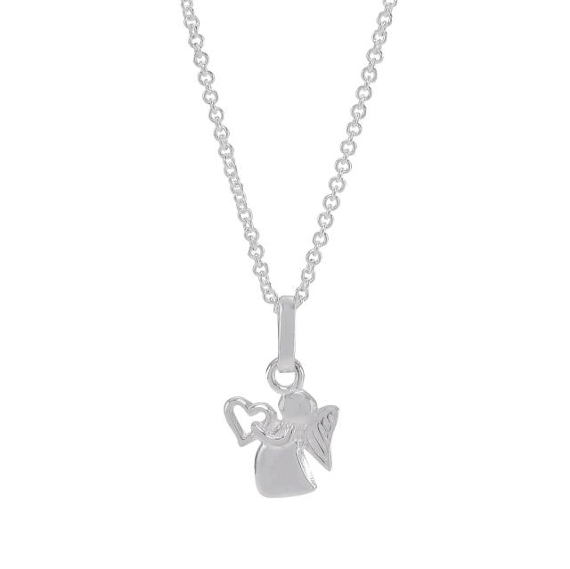 Rhod. silver necklace guardian angel 