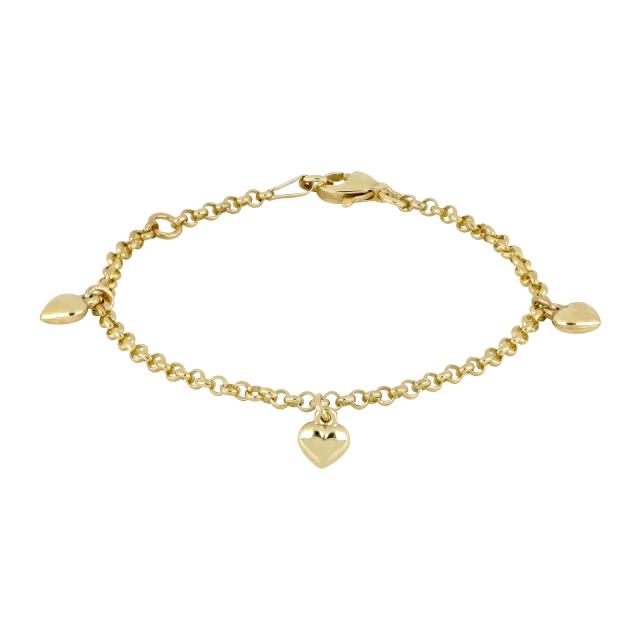 8ct. bracelet w/3 hearts 