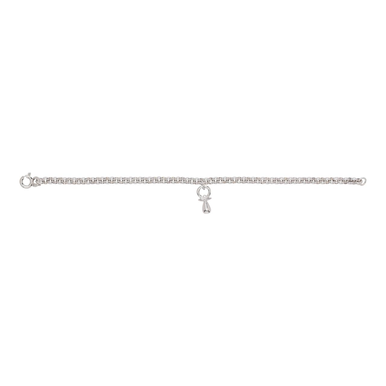 Rhod. silver bracelet  w/pacifire