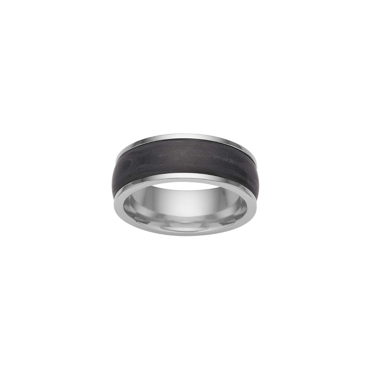SON steel ring with carbon size 62