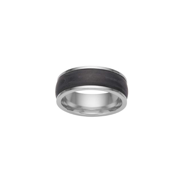 SON steel ring with carbon size 62