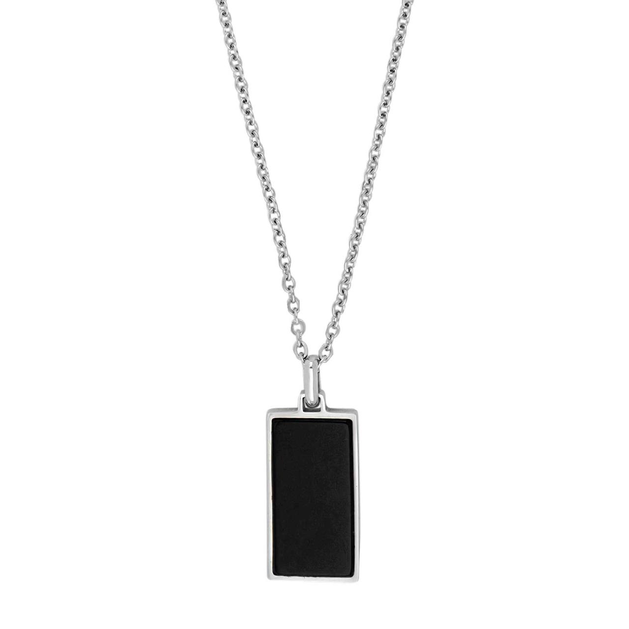 SON chain steel with black agate 