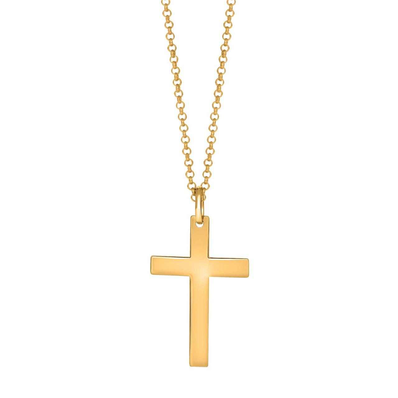SON chain steel IP gold with cross